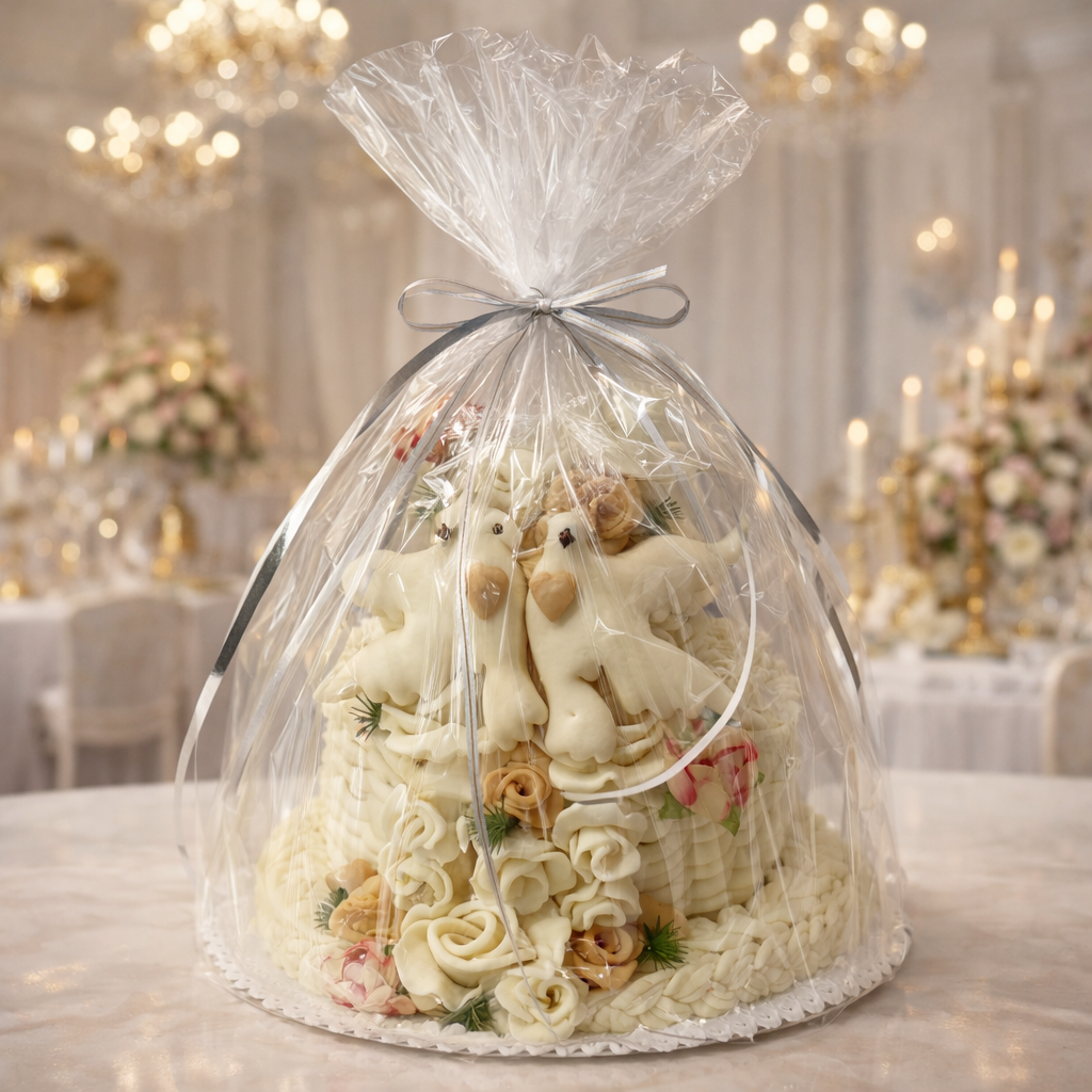 syrová torta zabalená v celofáne